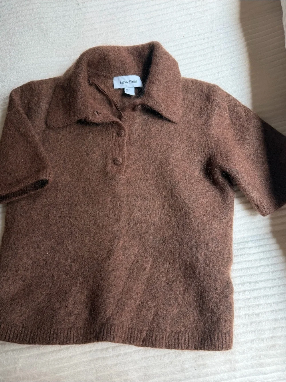& Other Stories Brown Short-Sleeve Polo Sweater